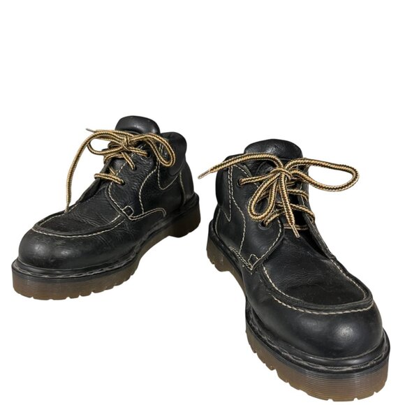 Vintage Dr. Martens Brown Leather Made in England 8458 Lace-Up‎ Platform Boots 9 - Picture 6 of 12